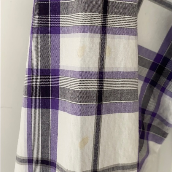 Men’s Purple Plaid Dress Shirt - Picture 3 of 4